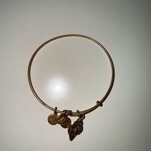 Alex and Ani seashell Gold Charm Bangle Bracelet